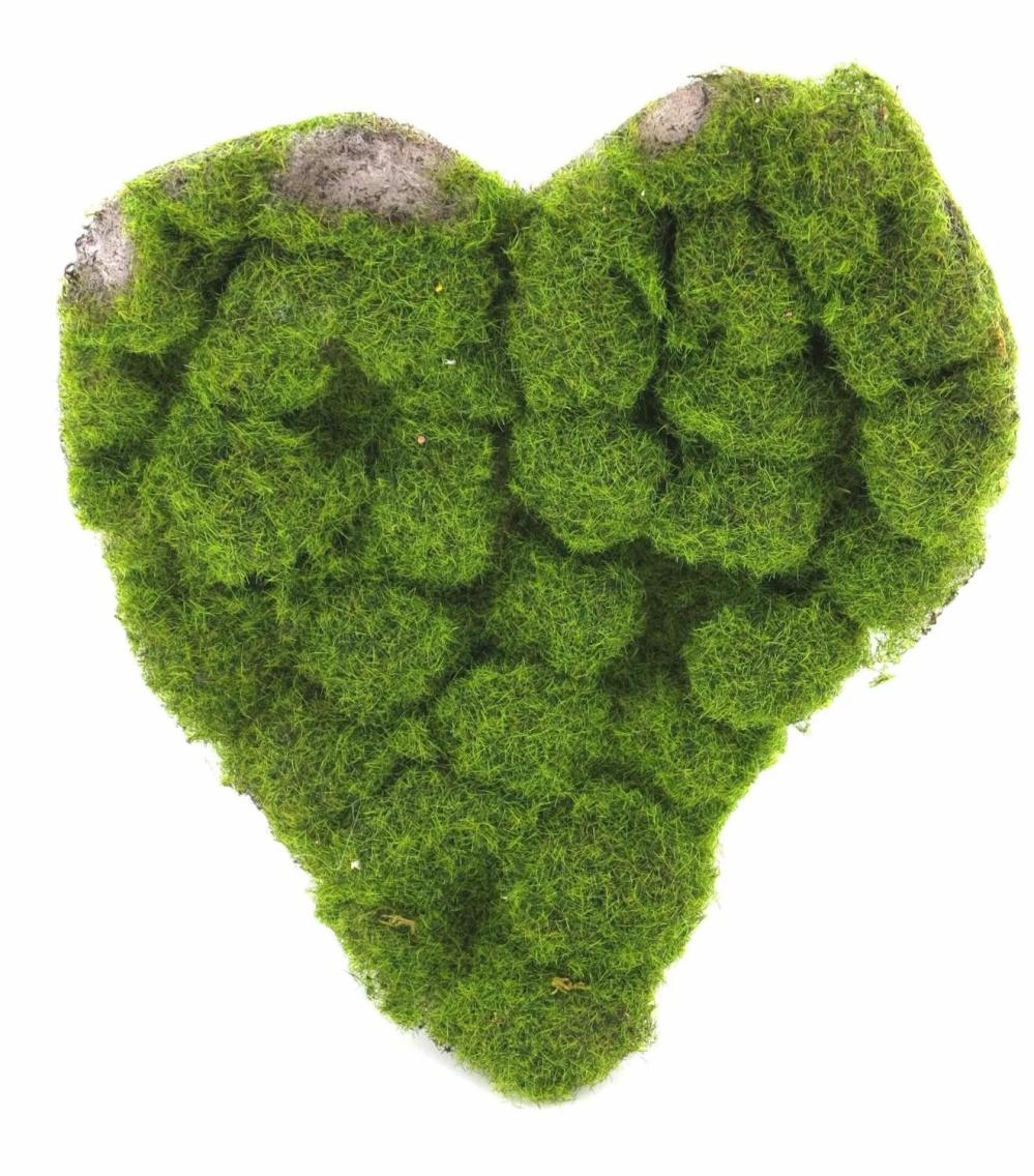 Moss | Artificial Moss Heart Decoration Yueya, Green, 12"X10"/30X25Cm Accessories Green