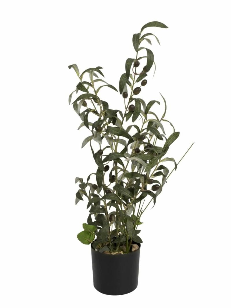 Olive trees | Artificial Olive Shrub Leandru With Fruits, Green, 28"/70Cm Artificial Trees Green