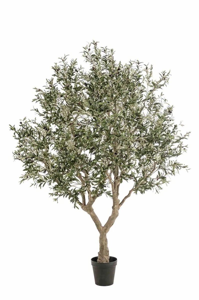 Olive trees | Artificial Olive Tree Zaliki, Artificial Trunk, Fruits, Green, 8Ft/250Cm Artificial Trees Green