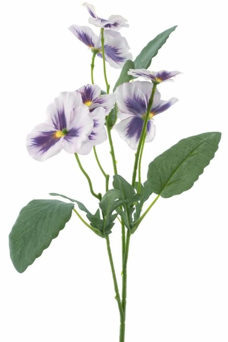 Pansy | Decorative Branch Pansy Sirel, Light Purple-Violet, 26"/65Cm Artificial Flowers Pansy