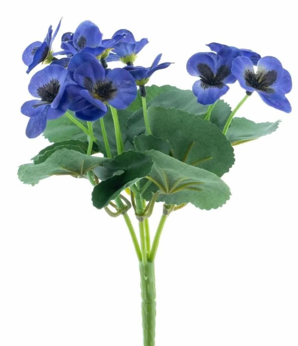 Pansy | Decorative Flower Pansy Eroma, Spike, Blue-Violet, 8"/20Cm Artificial Flowers Blue