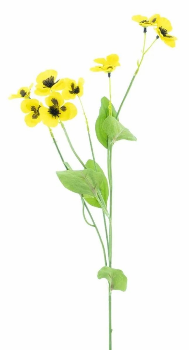 Pansy | False Branch Pansy Yenia, Yellow, 24"/60Cm Artificial Flowers Pansy