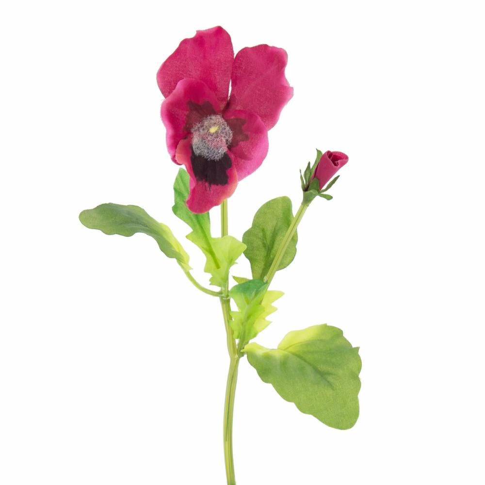 Pansy | Synthetic Pansy Spray Melinda, Pink, 8"/20Cm, Ø2"X2.8"/5X7Cm Artificial Flowers Pansy