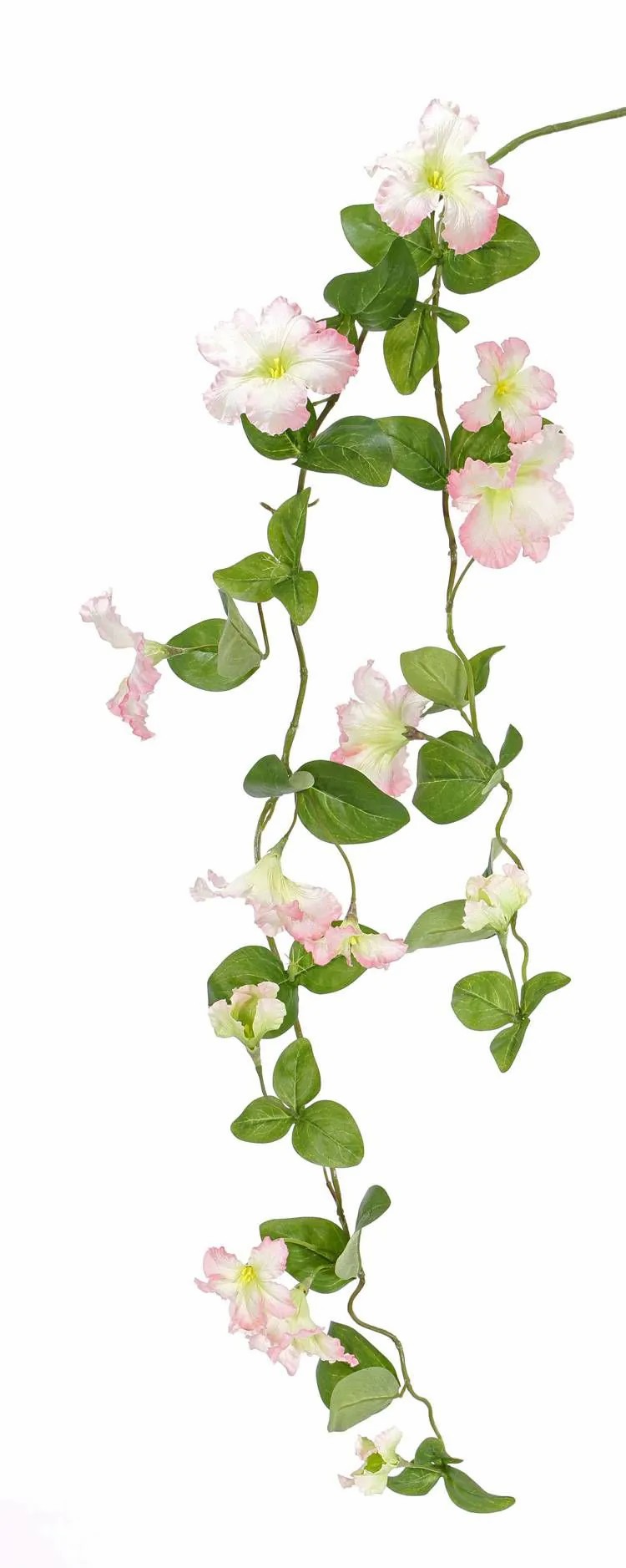 Petunia | Plastic Petunia Branch Marthe, Pink-Green, 4Ft/130Cm Artificial Flowers Petunia