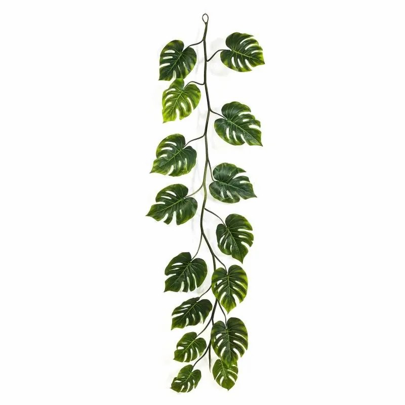 Philodendron | Artificial Philodendron Monstera Deliciosa Garland Analicia, 8Ft/230Cm Artificial Plants Green