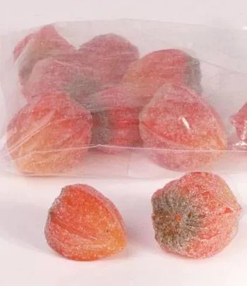 Physalis | Fake Physalis Naila, 10 Pieces, Snow Covered, Red-Orange, Ø1.6"/4Cm Artificial Plants Orange