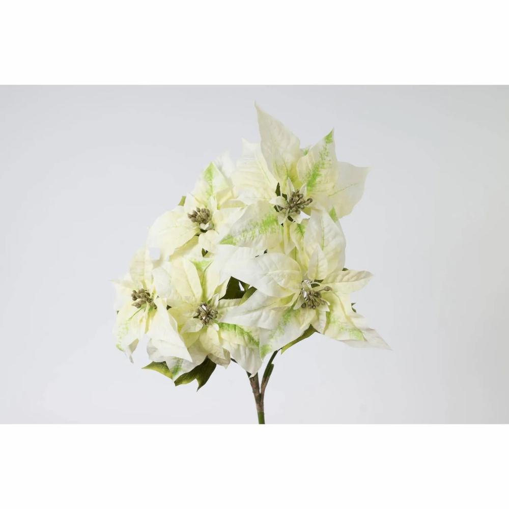 Poinsettia | Synthetic Poinsettia Flavia, Cream, 24"/60Cm, Ø8"/20Cm Artificial Flowers Poinsettia