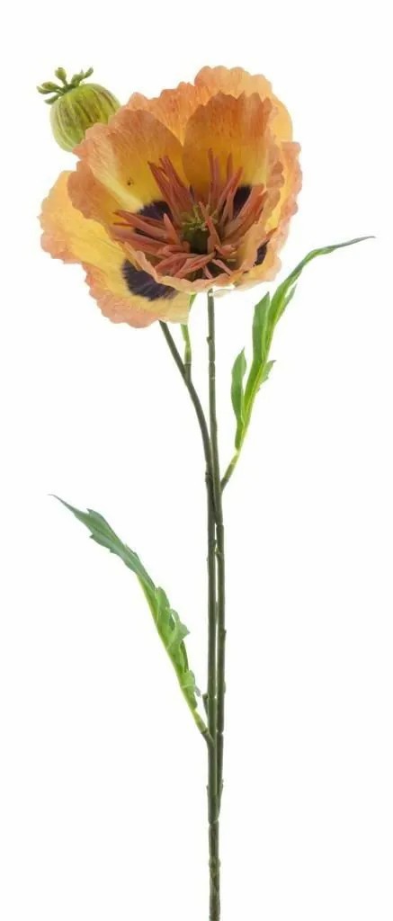 Poppies | Decorative Poppy Edessa, Peach-Orange, 31"/80Cm Artificial Flowers Orange