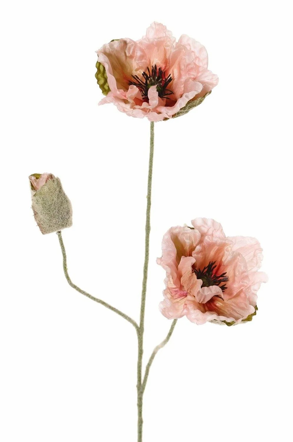 Poppies | Decorative Poppy Modling, Pink, 30"/75Cm, Ø4.7"/12Cm Artificial Flowers Poppies