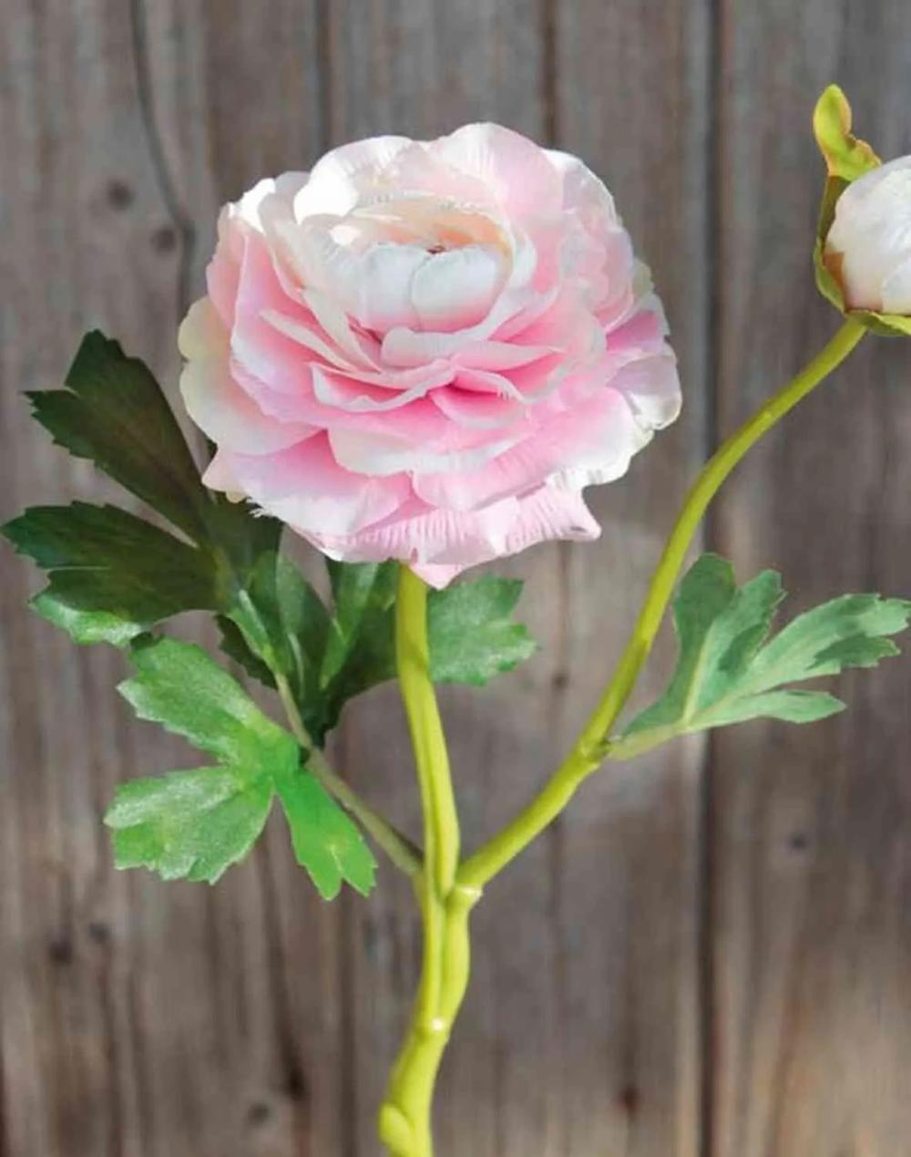 Ranunculus | Artificial Ranunculus Kalea, Light Pink, 14"/35Cm, Ø3.5"/9Cm Artificial Flowers Ranunculus