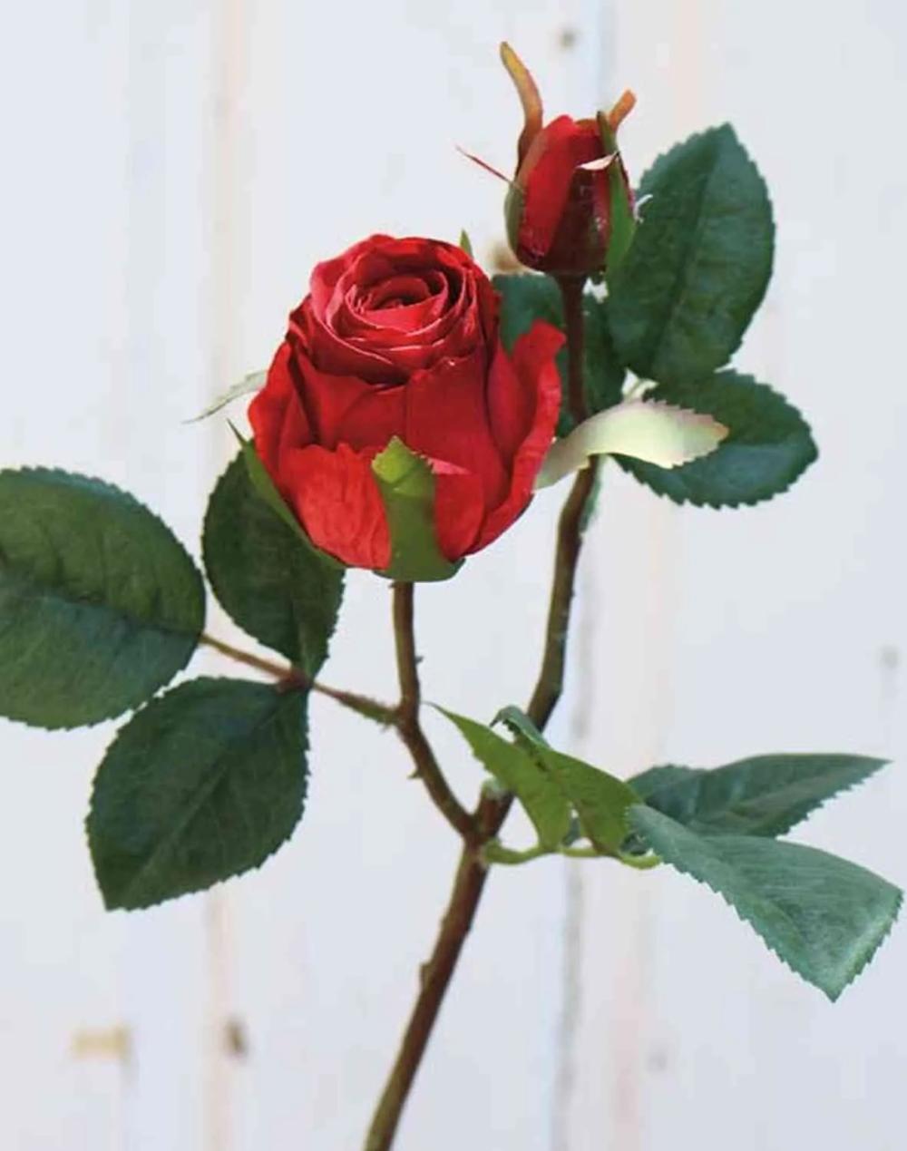 Rose | Artificial Rose Renesmee, Red, 18"/45Cm, Ø2.4"/6Cm Artificial Flowers Red