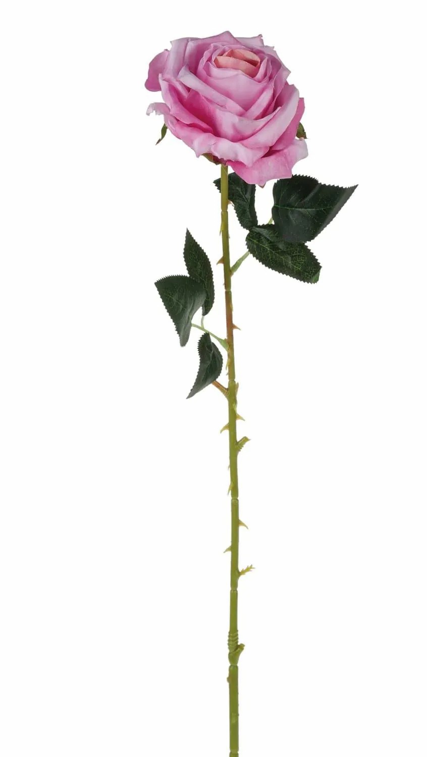 Rose | Fake Rose Eleazar, Fuchsia, 26"/65Cm, Ø 3.5"/9Cm Artificial Flowers Rose