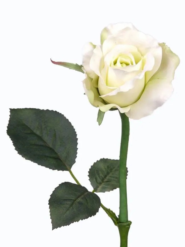 Rose | Fake Rose Elli, Cream-White, 12"/30Cm, Ø2.4"/6Cm Artificial Flowers Rose