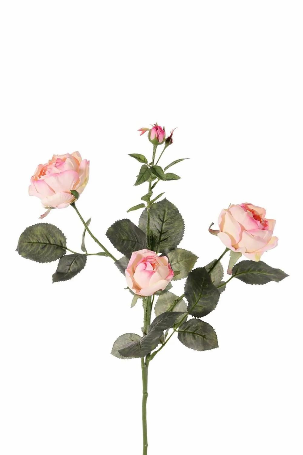 Rose | Fake Rose Spray Diamantis, Pink-Cream, 30"/75Cm Artificial Flowers Rose