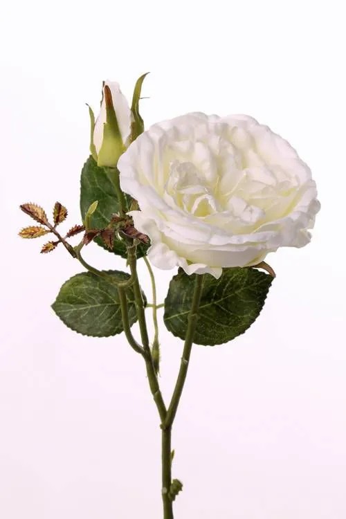 Rose | Fake Rose Spray Judy, Cream, 14"/35Cm, Ø3.1"/8Cm Artificial Flowers Rose