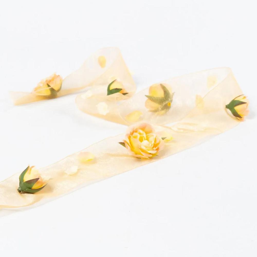 Rose | Fake Table Runner, Roses And Petals Aideen, Apricot, 3Ftx2"/100X5Cm Artificial Flowers Orange