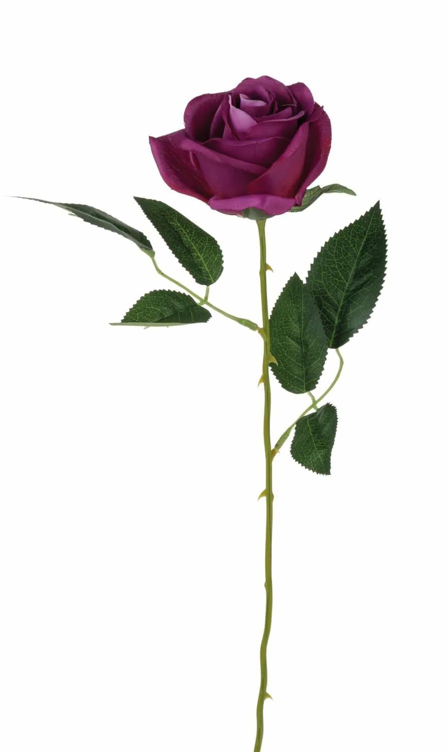 Rose | Silk Rose Seensa, Dark Purple, 22"/55Cm, Ø 2.8"/7Cm Artificial Flowers Purple