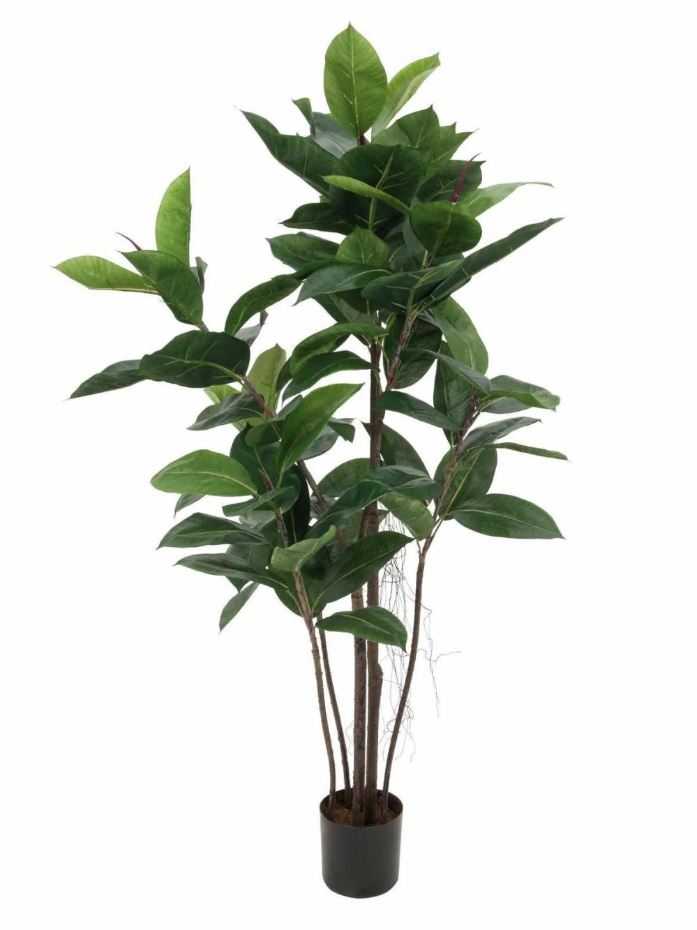 Rubber trees | Artificial Rubber Tree Vica, Artificial Stems, Green, 4Ft/120Cm Artificial Trees Green