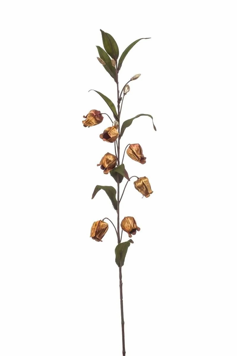 Sandersonia | Artificial Chinese Lantern Lily Ozzy, Amber-Gold, 3Ft/95Cm Artificial Flowers Sandersonia