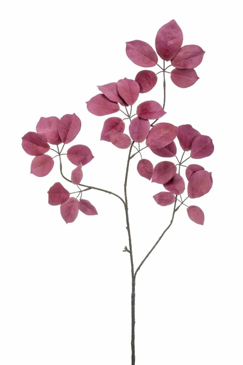 Schefflera | Artificial Schefflera Branch Naira, Burgundy, 33"/85Cm Artificial Trees Red