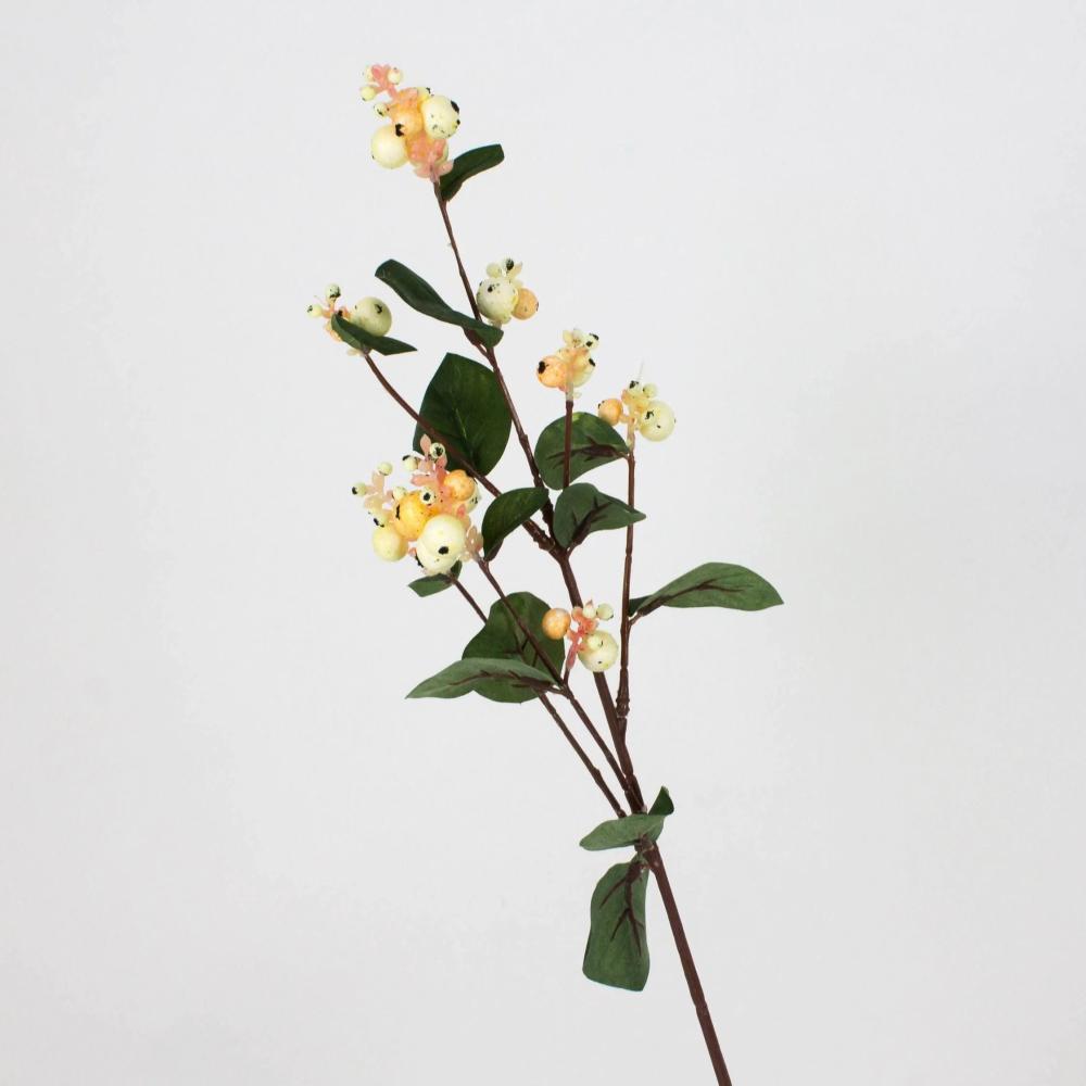 Snowberry | Fake Snowberry Spray Nerina, Berries, Apricot-Cream, 20"/50Cm Artificial Plants Snowberry