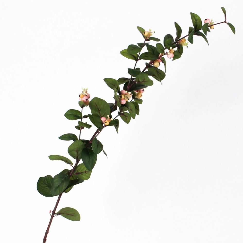 Snowberry | Fake Snowberry Spray Nerina, Berries, Apricot-Light Pink, 3Ft/95Cm Artificial Plants Rose