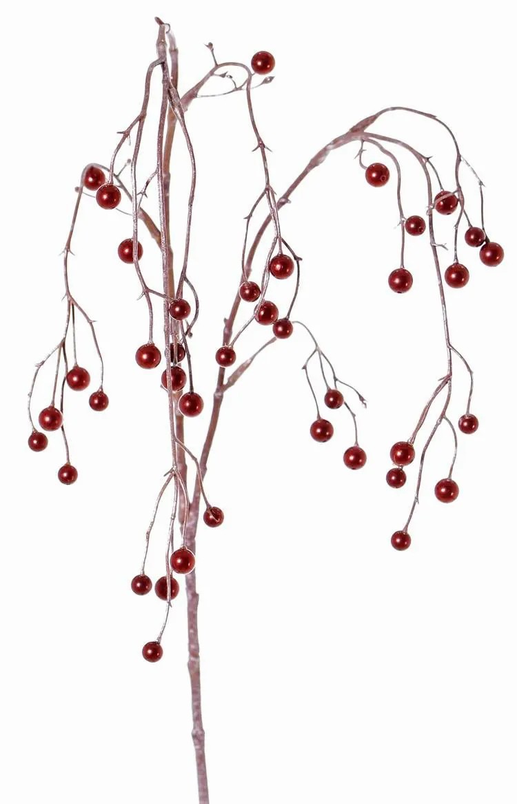 Snowberry | Fake Snowberry Spray Pasko, Berries, Red, 4Ft/120Cm Artificial Plants Red