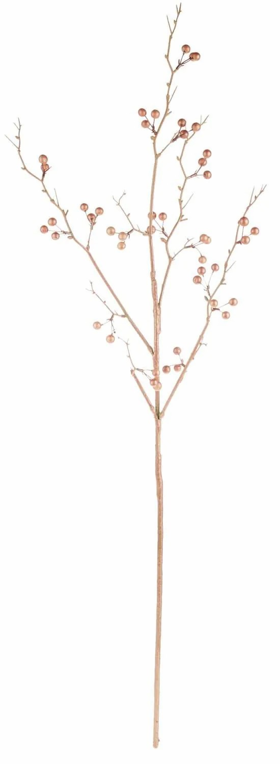 Snowberry | Plastic Snowberry Branch Wakilia With Fruits, Metallic Rose Gold, 3Ft/100Cm Artificial Plants Rose