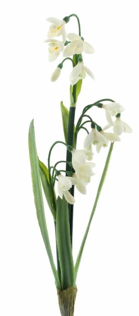 Snowdrops | Decorative Snowdrop Flower Asomb, Spike, White, 18"/45Cm Artificial Flowers Snowdrops