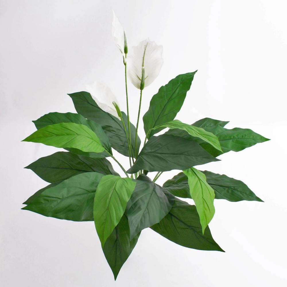 Spathiphyllum | Fake Spathiphyllum Romy, With Flowers, On Spike, White, 28"/70Cm Artificial Plants Spathiphyllum