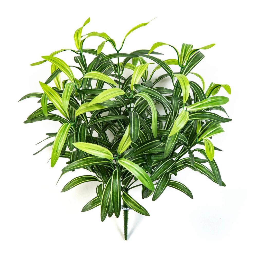 Spider plant | Artificial Spider Plant Ankaa On Spike, Green, 16"/40Cm Artificial Plants Green