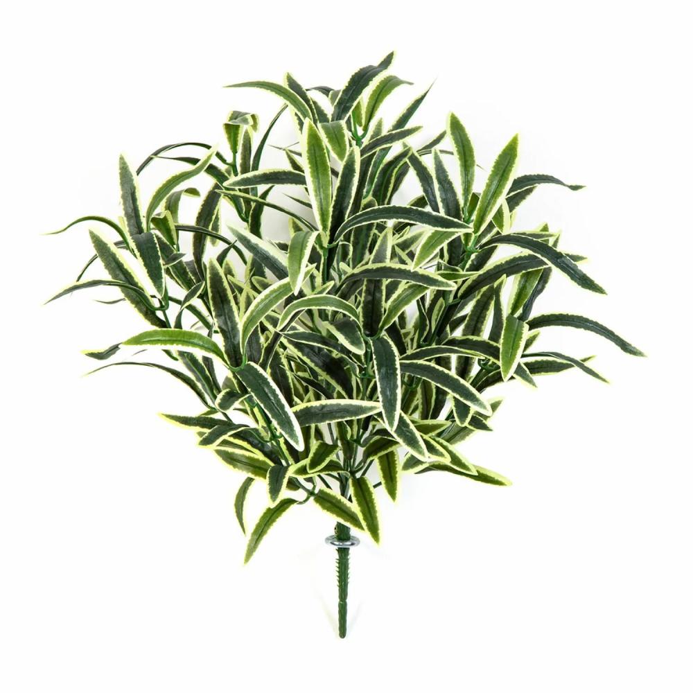 Spider plant | Artificial Spider Plant Ankaa On Spike, Green-White, 16"/40Cm Artificial Plants Green