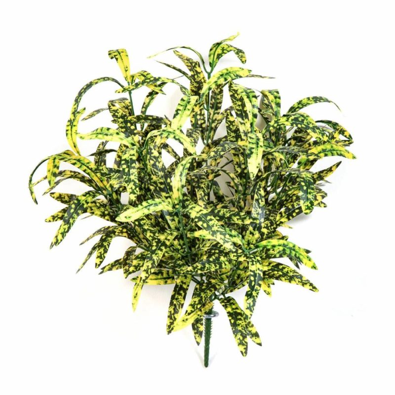 Spider plant | Artificial Spider Plant Ankaa On Spike, Green-Yellow, 16"/40Cm Artificial Plants Multicolor