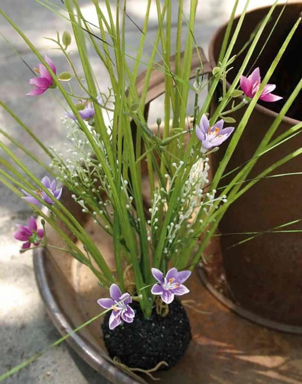 Star of Bethlehem | Artificial Grass Star Of Bethlehem Manfredo, Soil Ball, Purple-Pink, 16"/40Cm Artificial Flowers Purple