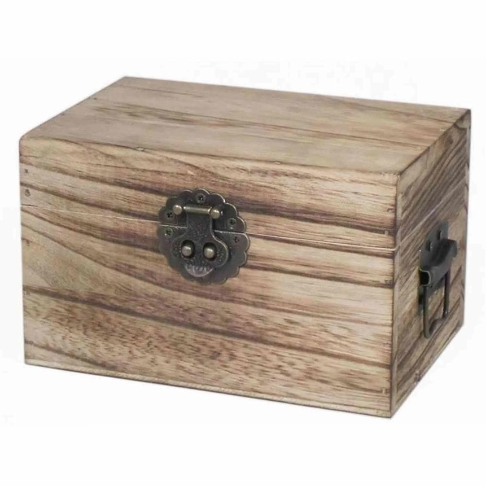 Storage jars | Vintage Wooden Box Adeva, Closure, Handle, Brown, 6.3"X4.3"X4"/16X11X10Cm Accessories Brown