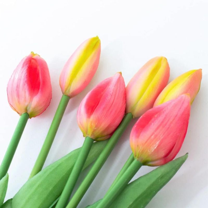 Tulip | Artificial Tulip Bouquet Lona, Light Pink-Green, 18"/45Cm, Ø8"/20Cm Artificial Flowers Rose