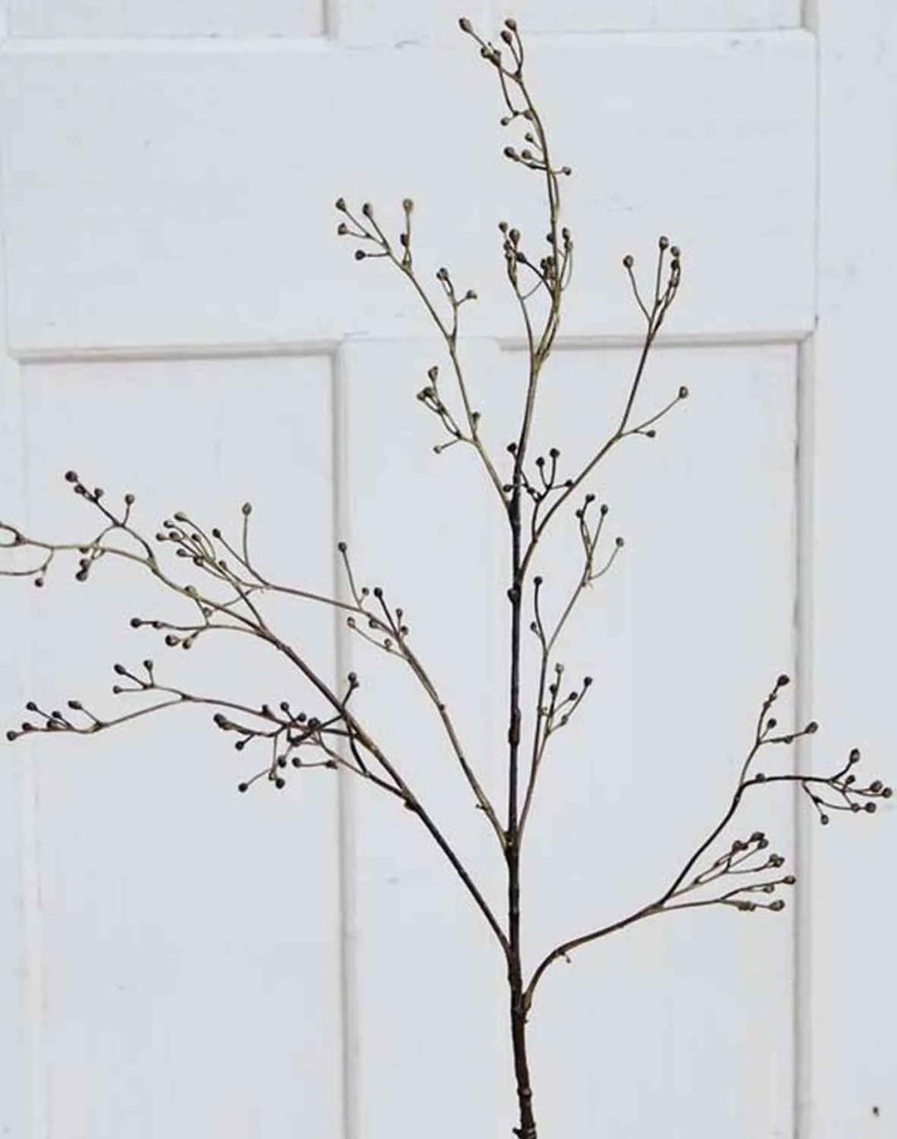 Viburnum opulus | Artificial Snowball Branch Phillip With Buds, Green-Brown, 3Ft/100Cm Artificial Flowers Brown