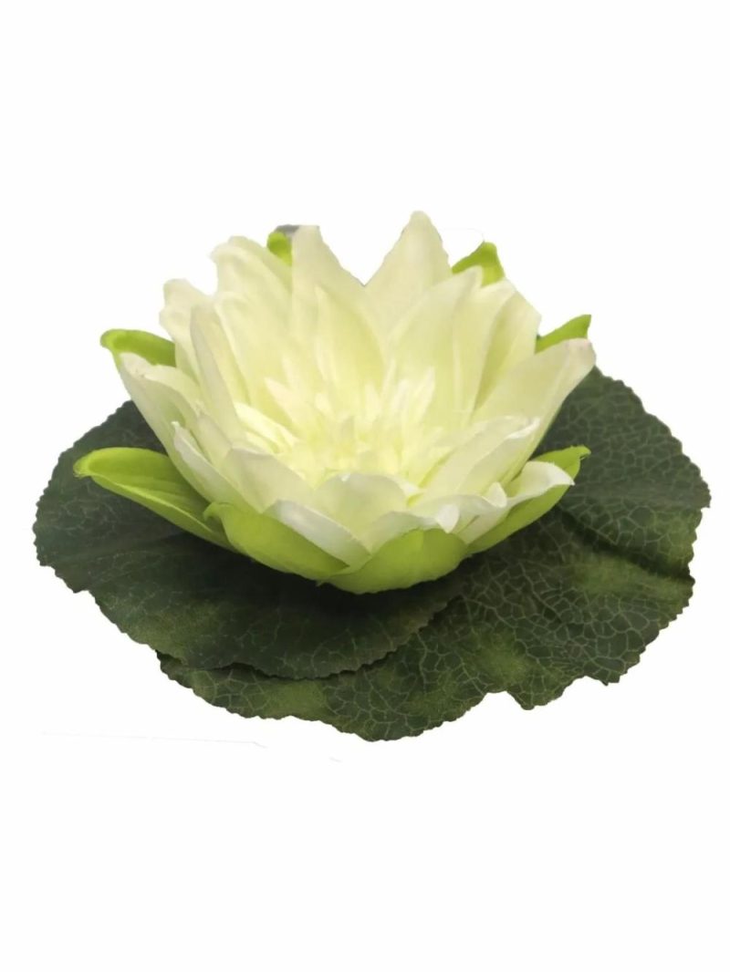 Water lilies | Artificial Water Lily Shuolin, Floating, Cream, Ø7"/18Cm Artificial Flowers Water lilies