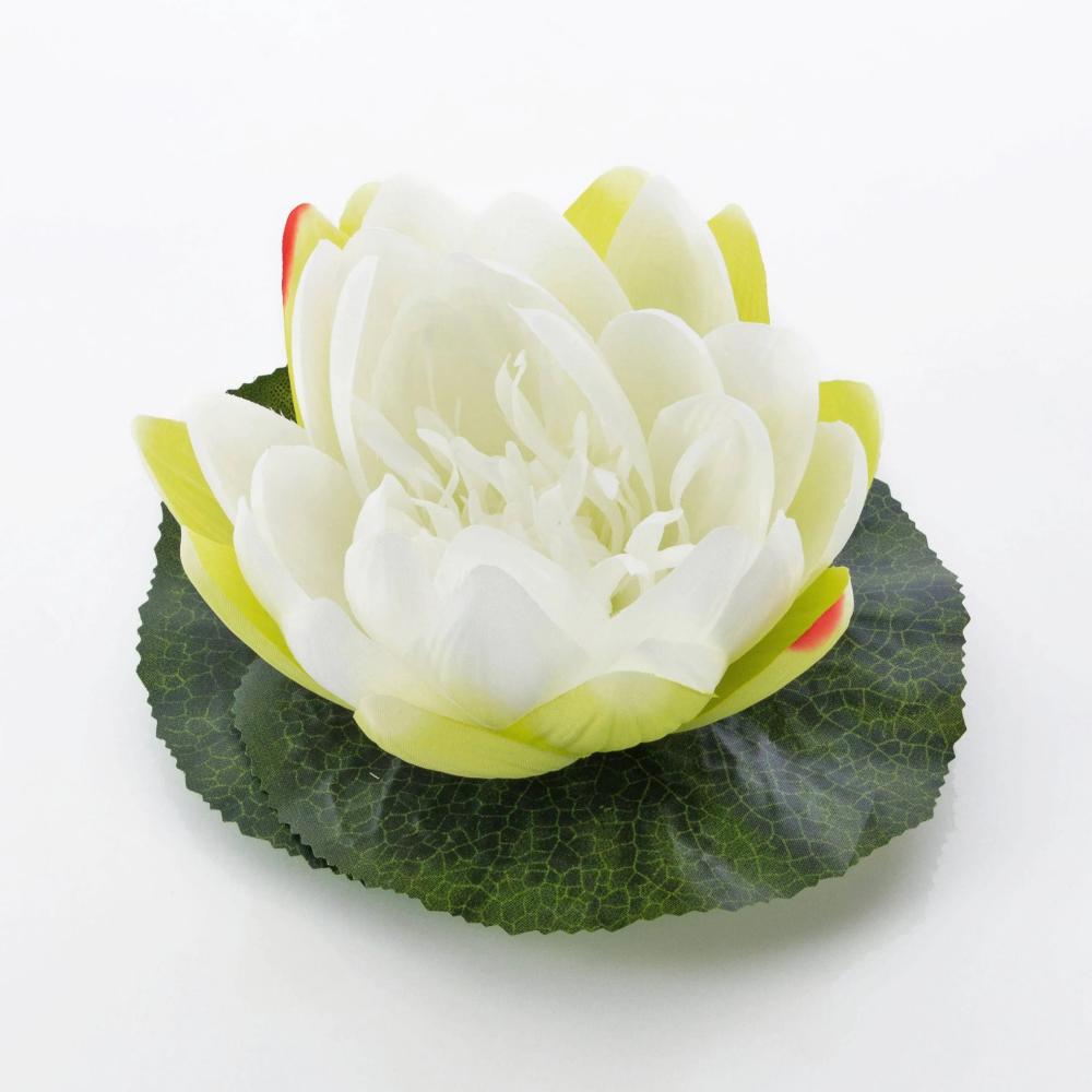 Water lilies | Synthetic Water Lily Safina, Floating, White, 2.8"/7Cm, Ø6"/15Cm Artificial Flowers Water lilies