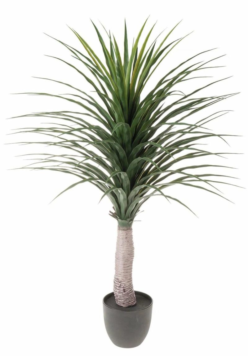 Yucca palm | Plastic Yucca Dendes In Decorative Pot, 4Ft/120Cm Artificial Palms Green