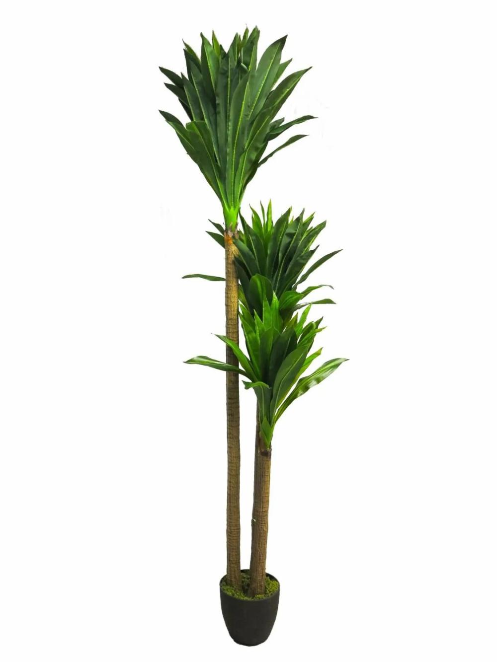 Yucca palm | Plastic Yucca Palm Tree Shixing In Decorative Pot, 6Ft/170Cm Artificial Palms Green