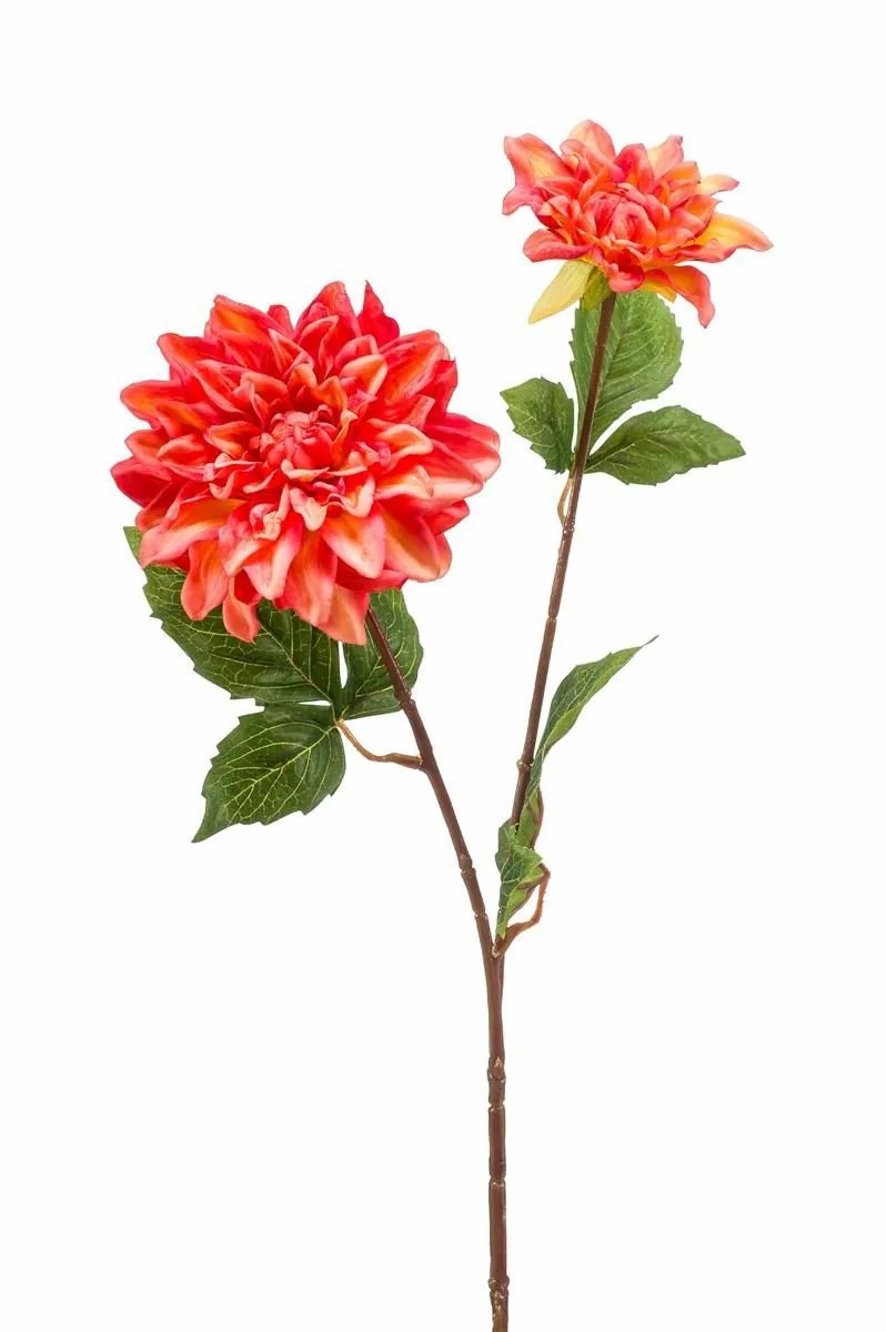 Dahlia | Artificial Flower Dahlia Talim, Orange-Salmon, 24"/60Cm Artificial Flowers Dahlia