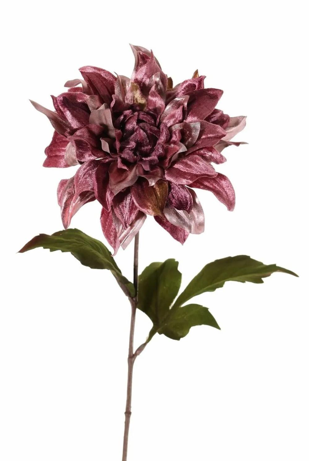 Dahlia | Velvet Dahlia Minbu, Dusky Pink, 24"/60Cm, Ø7"/18Cm Artificial Flowers Dahlia