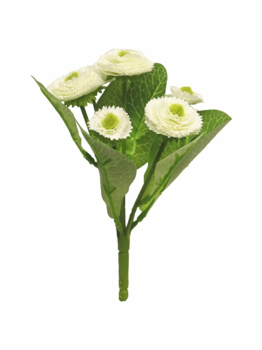 Daisies | Artificial Bellis Sumian On Spike, Cream, 8"/20Cm Artificial Flowers Daisies