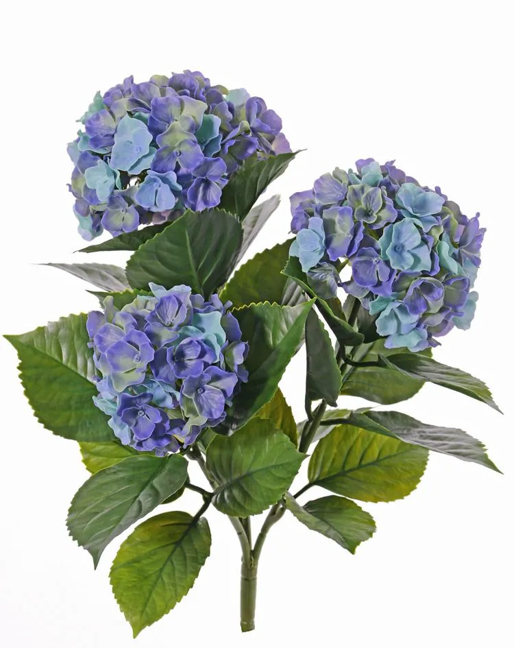 Hydrangea | Artificial Hydrangea Saira, Spike, Crossdoor, Blue-Purple, 16"/40Cm, Ø4.3"-5.1"/11-13Cm Artificial Flowers Blue