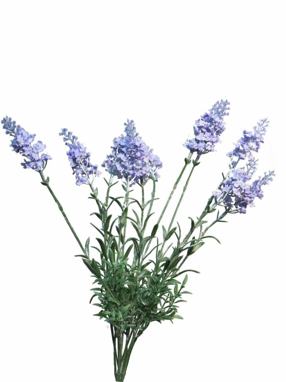 Lavender | Artificial Lavender Mingmao On Spike, Violet-Blue, 16"/40Cm Artificial Flowers Lavender