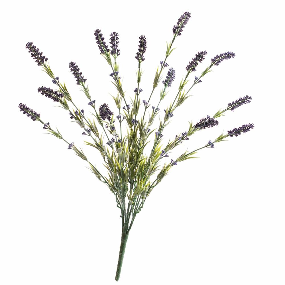 Lavender | Plastic Lavender Bush Davina On Spike, Violet, 24"/60Cm, Ø0.8"/2Cm Artificial Flowers Lavender