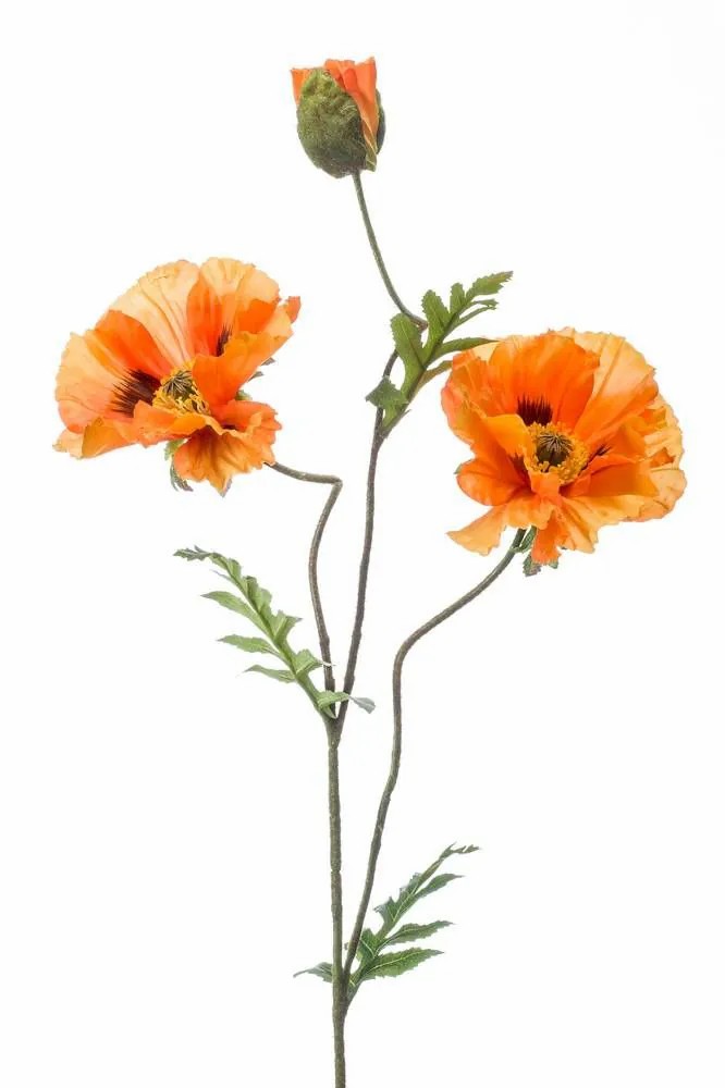 Poppies | Artificial Poppy Flower Lopez, Orange, 3Ft/90Cm Artificial Flowers Orange