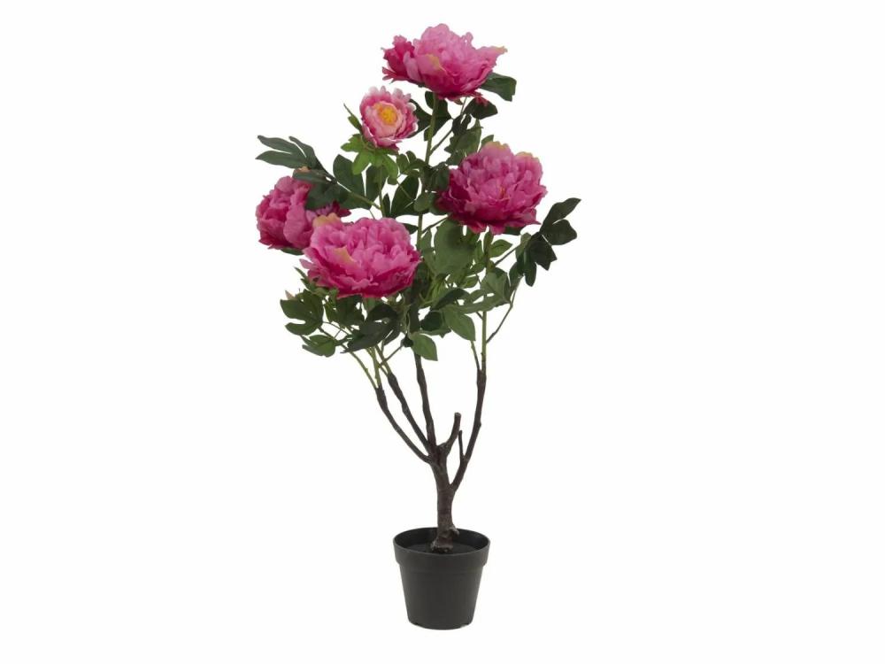 Peony | Artificial Peony Bush Parisa, Artificial Stem, Pink, 3Ft/90Cm Artificial Flowers Peony