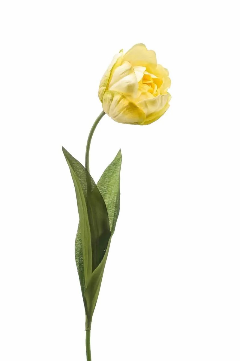 Tulip | Artificial Tulip Bastienne, Light Yellow, 22"/55Cm Artificial Flowers Tulip